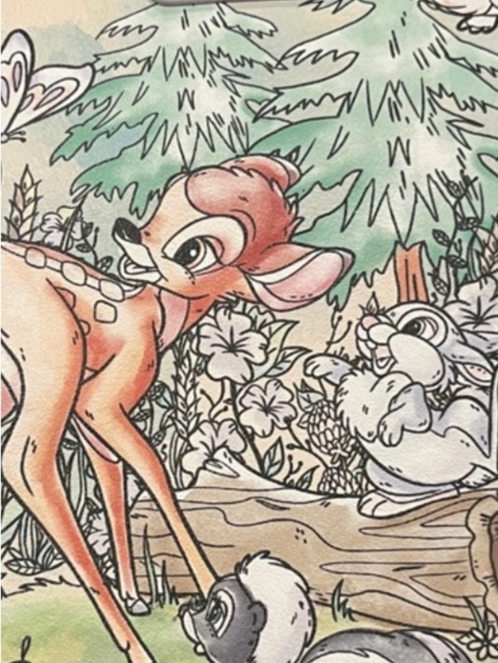 Loungefly Bambi Forest Scene Backpack in Peach, Green, Cream
